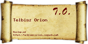 Telbisz Orion névjegykártya